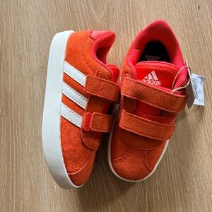 Adidas Kids' Vibrant Orange Sneakers with White Accents